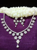 N0295_Elegant floral design American Diamond choker necklace set with a beautiful dazzling stone work.