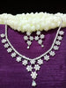 N0295_Elegant floral design American Diamond choker necklace set with a beautiful dazzling stone work.