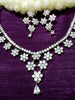 N0295_Elegant floral design American Diamond choker necklace set with a beautiful dazzling stone work.