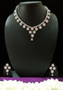 N0295_Elegant floral design American Diamond choker necklace set with a beautiful dazzling stone work.
