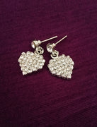 E0618_Lovely heart shaped earrings with a touch of shiny stones(ear drop hangings)