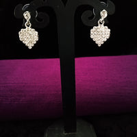 E0618_Lovely heart shaped earrings with a touch of shiny stones(ear drop hangings)