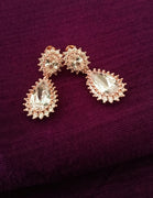 E0622_Elegant Rose Gold American Diamond ear drop hanging with delicate work.