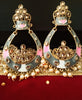 E0633_Gorgeous crafted grey and pink touch Meenakari danglers studded with stones with a touch of pearls.