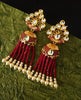 E0133_Classy crystal chain drop earring with delicate kundan work with a touch of pearls.