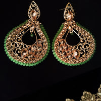 E0142_Classy Style Meenakari danglers studded with stones with a touch of crystals.