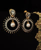 E0568_Premium American Diamond hoop earrings with a touch of pearl drop.