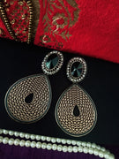 E0656_Classic crafted earrings with delicate craft work with a touch of stones.