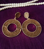 E0666_Classy knitted brown color earrings with delicate craft work.