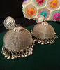 E0675_Gorgeous grand German silver oxidized jumkas with a touch of bead drops.