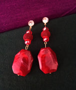 E0686_Trendy dazzling stone work danglers with a touch of delicate bead work.