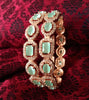 B0177_S_Elegant Rose Gold bangles embellished with American Diamond stones.