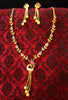 N0294_Elegant Micro Gold plated peacock design Necklace studded with semi precious pink & green ruby stones with a touch of pearls.