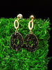 E0721_Classy oval shaped earrings with delicate dazzling bead work.