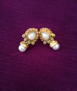 E0726_Lovely pearl studs with delicate craft work with a touch of stones.