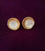 E0727_Lovely crafted jute work studs with a touch of glossy pearl.