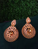 E0729_Classy crafted earrings with delicate work studded with sparkling golden stones.