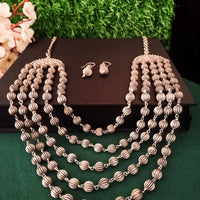 N066_Classy German Silver Oxidized Matte polish premium quality Layered necklace.