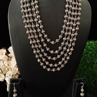 N066_Classy German Silver Oxidized Matte polish premium quality Layered necklace.