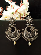 E0778_Lovely ring shaped danglers with delicate designs studded with a touch of stones with a bead drop.
