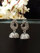 E0778_Lovely crafted jumkas with delicate peacock designs.