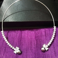 N0273_Lovely trendy necklace with dazzling stone work with a touch of glossy bead.