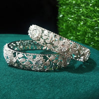 B0185_Gorgeous bangles with delicate stone work embellished with American Diamond stones.