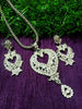 N0275_Gorgeous necklace set with heart shaped pendant embellished with sparkling stones.