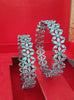 B0182_Elegant flower design american diamond stones engraved bangles.