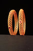 B030_Classy Style 1 gm Gold plated bangles studded with pink ruby stones.