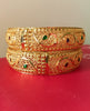 B0169_Gorgeous Crafted Gold plated bangles with delicate designs with a touch of stones.