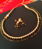 N0284_Gorgeous choker necklace set with a touch of dazzling black and white stone work.