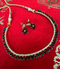 N0284_Gorgeous choker necklace set with a touch of dazzling black and white stone work.