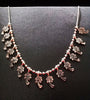 N0285_Elegant Oxidized choker necklace with delicate craft work of leafy coconut tree design pendants.