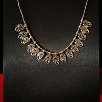 N0287_1 Elegant Oxidized choker necklace with delicate design.