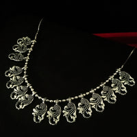 N0287_1 Elegant Oxidized choker necklace with delicate design.