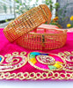 B0189_S_Gorgeous Gold plated screw type adjustable bangles with delicate craft work.