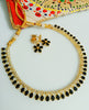 N0284_Gorgeous choker necklace set with a touch of dazzling black and white stone work.