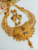 N0138_Gorgeous Gold plated  layered necklace with peacock design.