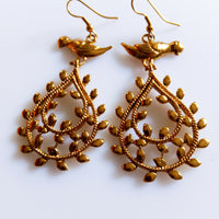 E0818_Classy bird design danglers with delicate design.