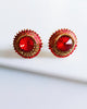 E0820_Beautiful vibrant red color studs with delicate stone work.