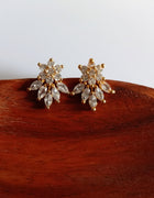 E0826_Lovely white stone studded flower design studs.