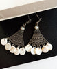 E0829_Beautiful crafted oxidized hanging with delicate work with a touch of beads.
