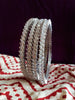 B048_ Classy Silver plated bangles studded with  American Diamond stones.