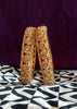 B065_Gorgeous Gold plated bangles  studded with  American Diamond  stones.