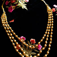 N0297_Lovely layered Micro Gold plated Necklace with delicate work.