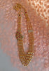 N0310_Lovely traditional style Gold plated layered necklace set with fine art work of peacock designs with a touch of dazzling stones.