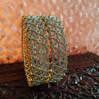 B0119_Classic Style silver Plated along with american diamond studded bangles.