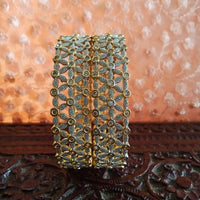 B0119_Classic Style silver Plated along with american diamond studded bangles.