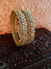 B014_Classy Style Gold Plated Bangles studded  with American Diamond stones.